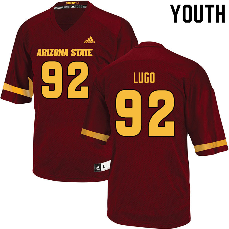 Youth #92 Jose Lugo Arizona State Sun Devils College Football Jerseys Sale-Maroon
